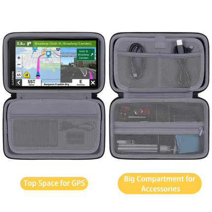 co2CREA Eva universaalne GPS-i hoiukott 6-7-tollistele Tomtom Go 610 6100 6200 Garmin DriveSmart 66 76 86 LGV710 610 GPS-satelliitnavigaatoritele/satelliidikaartidele (17,8 cm / 7 tolli / 15,2 cm / 6 tolli)