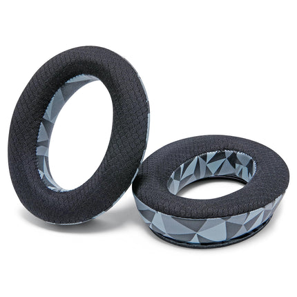 WC Freeze QC35 – Cooling Gel Ear Cushions for Bose QC35 and QC35ii (QuietComfort 35) Headphones and More | Breathable Sports Fabric, Cooling Gel, Extra Thick and Cooler for Longer | Geo Grey