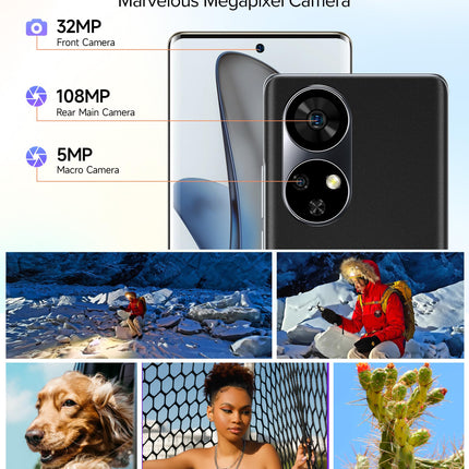 Ulefone Note 17 Pro lukustamata nutitelefon, 2.4K AMOLED 120Hz kumer ekraan, 108MP + 32MP kaamera, Android 13 nutitelefon, 24GB + 256GB Helio G99 33W kiirlaadimisega, 6.78-tolline FHD+ 5050mAh aku, oranž