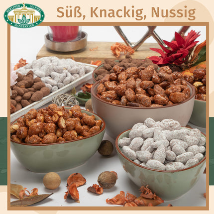 Berliner Mandelmanufaktur 1x6000g Roasted Almonds with cocoa, Vegan, without additives and flavor enhancers, Roasted Almonds Large Pack Spanish Largueta Almonds