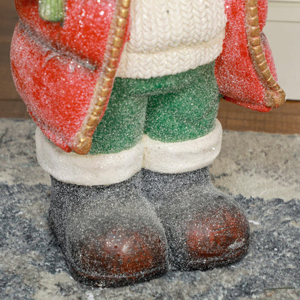 HOMCOM Christmas decoration figure, Santa Claus with Christmas tree and gift, 50 cm Christmas figure with LED light, decorative figure for Christmas, for indoor and outdoor use
