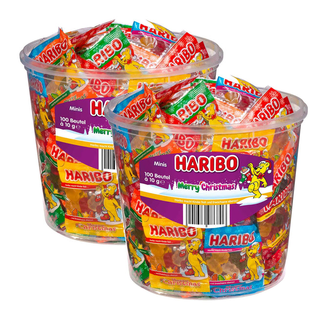 Haribo jõulukommid (minikommid), 2 tk pakis (2 x 1 kg)