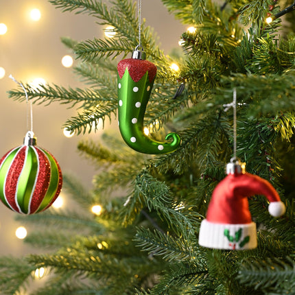 Valery Madelyn Christmas Ornament Set, 70 Carat Elf Red Green White Shatterproof Christmas Tree Decorations Ball Ornaments Decorative Hanging Ornaments for Christmas Trees Holiday Party Decoration