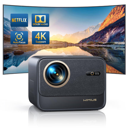 Smart Projector【Official Netflix &amp; Dolby Audio】 30000 Lumens Autofocus/Keystone Correction Projector 4K Support WiFi6 Bluetooth Full HD 1080P, 60Hz Video Projector for Home Theater/Outdoor Mobile Projector
