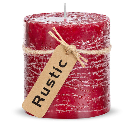 Brandsseller pillar candle set of 4 7x7.5 cm Christmas candle Advent wreath Bordeaux
