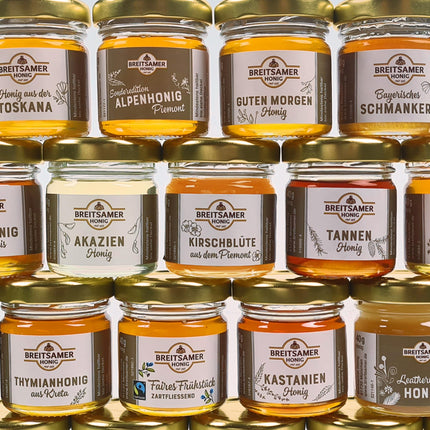 Breitsamer Honey Advent Calendar 2024 A total of 24 selected unique honey specialties in a 40g jar for a surprisingly sweet Advent season (24 x 40g)