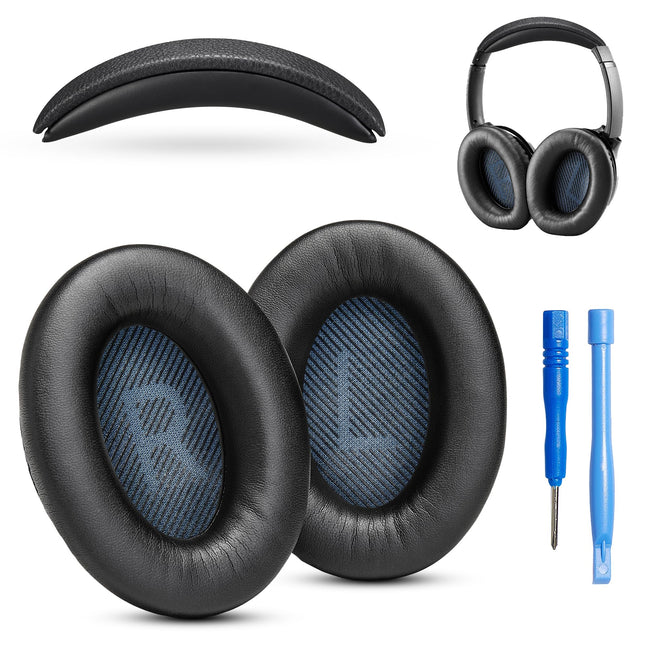 Kvaliteetsed SoundLink AE2 kõrvapadjad ja SoundLink AE2 peavõrupadjad, mis ühilduvad Bose SoundLink Around-Ear 2 / Bose Soundlink AE2 kõrvaklappidega (SLAE2 Combo must)