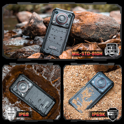 OUKITEL WP36 PRO outdoor mobile phone with 128dB speaker, 24GB+256GB 10600mAh outdoor smartphone without contract, Android 14 construction site phone, 6.52 inch display, 13MP+5MP, dual SIM 4G/IP68 mobile phone/NFC/GPS/OTG
