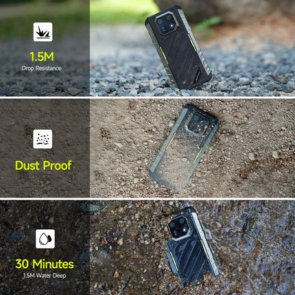 Ulefone Armor 22 õues kasutatav nutitelefon 2025 16GB + 128GB / 512GB SD Octa Core Android 14, 64MP + 64MP öönägemisvõimega 6600mAh 6.58” 120Hz veekindel mobiiltelefon 4G kahe SIM-kaardiga sõrmejäljelugeja NFC 2-aastane garantii - roheline