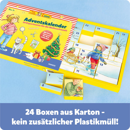 FRANZIS 67207 - My Friend Conni Advent Calendar, 24 experiments for the Christmas season, for children ages 5 and up