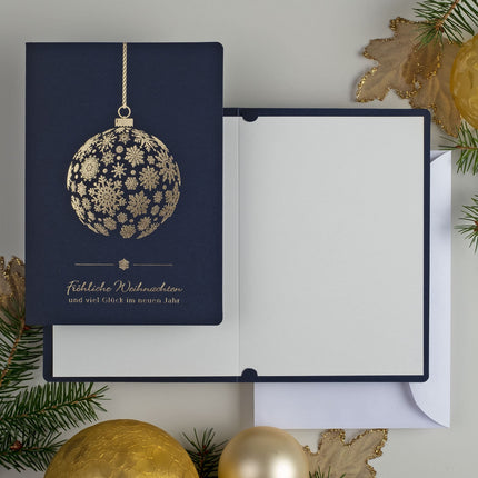 Art Nuvo - EXCLUSIVE CHRISTMAS CARDS SET OF 10 CARDS, 120x170mm, GILDED AND EMBOSSED CHRISTMAS MOTIFS MADE OF METALLIC WITH INSERTS AND ENVELOPES