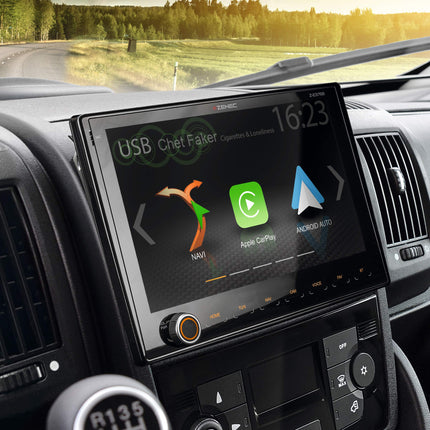 ZENEC Z-E3766: Infotainer FIAT Ducato jaoks koos Android Auto, Apple CarPlay, 2-DIN meediakeskusega 9"/22,9 cm puutetundliku ekraaniga, autoraadio DAB+ ja USB-ga, laiendatav matkaauto navigatsioonisüsteemiks.