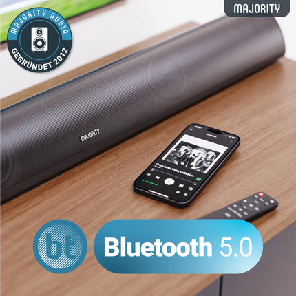 MAJORITY Snowdoni heliriba teleritele | Bluetooth-heliriba | 120 W 2.1 teleri kõlarid teleritele | Teleri heliriba integreeritud subwooferiga | Helisüsteem teleritele | 81 cm heliriba (must)