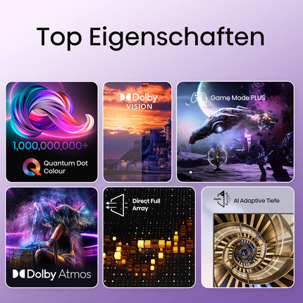 Hisense 75E7KQ QLED nutiteler 189 cm (75 tolli), 4K, HDR10, HDR10+ dekodeerimine, HLG, Dolby Vision, DTS Virtual, 60Hz paneel, Bluetooth, sisseehitatud Alexa, VIDAA Voice, antratsiithall
