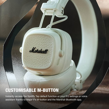 Marshall Major V Bluetooth kõrvaklapid, 100 tundi mänguaega – kreemjas