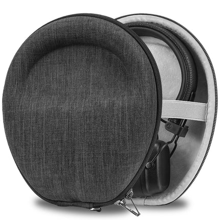 Geekria Shield Headphone Case, Replacement Hard Shell Travel Bag with Cable Storage (Black)