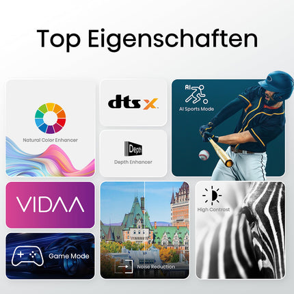 Hisense 40E4KT 101 cm (40 tolli) Full HD nutiteler, kolmekordne tuuner DVB-T2 / T/C / S2 / S, töötab Alexaga, WiFi, mängurežiim, hotellirežiim, must [2023], VIDAA U operatsioonisüsteem