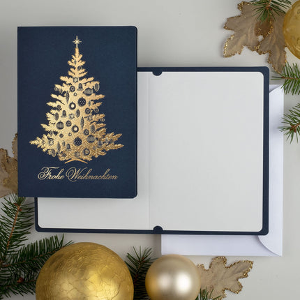 Art Nuvo - EXCLUSIVE CHRISTMAS CARDS SET OF 10 CARDS, 120x170mm, GILDED AND EMBOSSED CHRISTMAS MOTIFS MADE OF METALLIC WITH INSERTS AND ENVELOPES