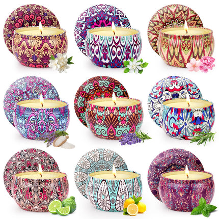 Scented candle gift set, Christmas gifts, little things, 9x80g scented candles, natural soy wax | Scented candle set with a long burn time of up to 180 hours | Small gifts for women, Christmas