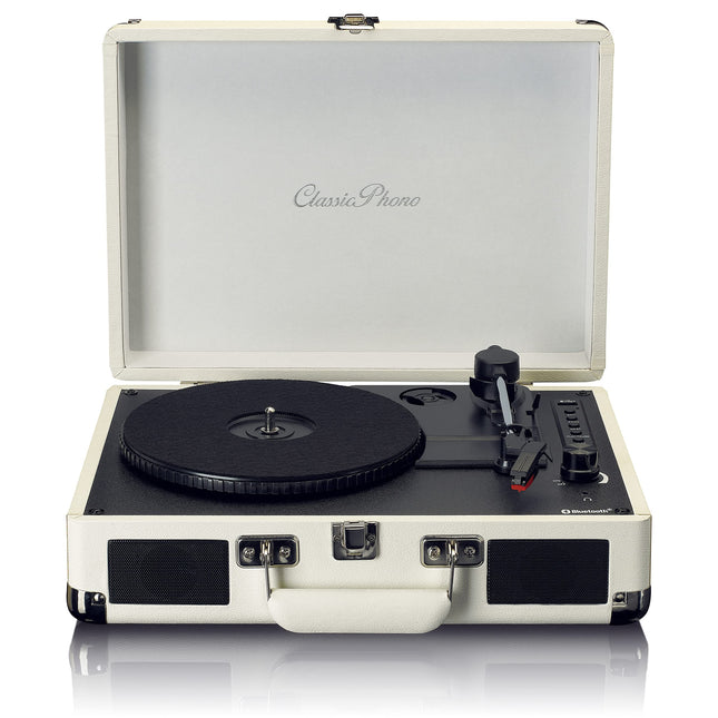 Lenco Classic Phono TT-115 plaadimängija - kaasaskantav plaadimängija - Bluetooth - USB - 3 kiirust - otsesalvestus USB-le ilma arvutita - rihmülekanne - kreemikas