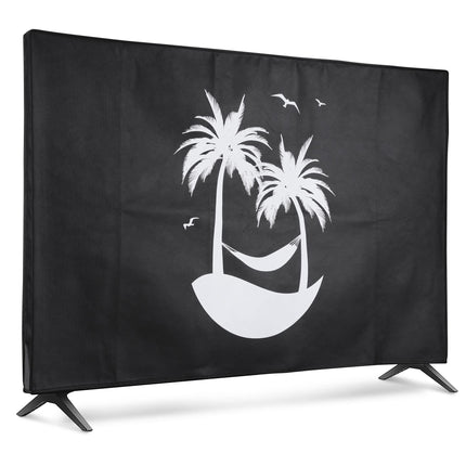 kwmobile 55" teleriümbris - siseteleri ekraanikaitseümbris - teleri ekraani tolmukate - Relax on Island valge must