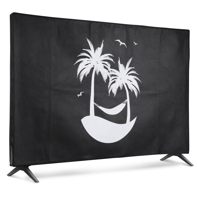 kwmobile 55" teleriümbris - siseteleri ekraanikaitseümbris - teleri ekraani tolmukate - Relax on Island valge must