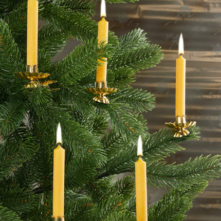 BRUBAKER 20-pack tree candles 100% beeswax Christmas candles pyramid candles Christmas tree candles honey-yellow
