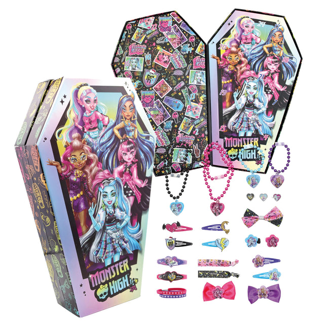 Joytoy Monster High advendikalender ehete ja juukseaksessuaaridega - 21x7x34 cm