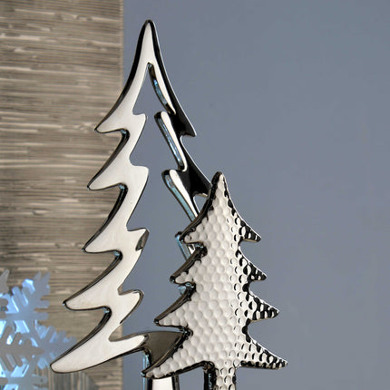 WeRChristmas Christmas stocking holder, Christmas tree motif, 19 cm, silver-plated metal