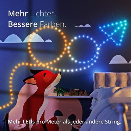 Twinkly Strings USB-C Star 100 LED, tähekujulised LED-kettvalgustid, RGB LED-tuled, mitmevärvilised, valentinipäeva tuled, ühildub Alexa ja Google Home'iga, USB-C, läbipaistev kaabel, 6m