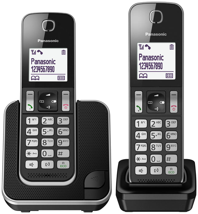 Panasonic KT-TGD312 - Telefonid (DECT, lauatelefon, must, LCD, AAA, polüfooniline)