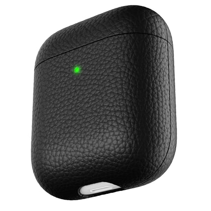 Keybudz Artisan nahast kaitseümbris Apple AirPodsi ümbrisele, ümbrisekate, ehtne nahk, kõrvaklapid, kõrvaklappide tarvikud, laadimisümbris, must