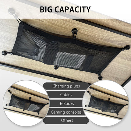 MyGadget lauavõrk ilma puurimiseta - [63 cm x 25,5 cm] - kaablivõrk kaablite haldamiseks - nähtamatu hoiustamine laua all mustas värvitoonis