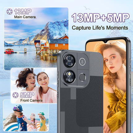 OUKITEL C57 Pro lukustamata telefon - 16GB+128GB/1TB nutitelefon ilma lepinguta, 6,52" Android 14 nutitelefon, 4300mAh, kaheksatuumaline, 13MP kaamera, kahe SIM-kaardiga 4G lukustamata telefonid, sõrmejälje-/näotuvastusega/GPS