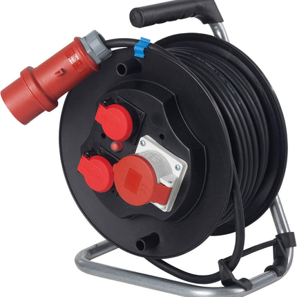 as - Schwabe CEE plastkaablirull 20m H05VV-F 5G1.5 CEE pistikuga 400V, 2 maandatud pistikupesa 230V, 1 CEE pistikupesa 400V, katetega, 16A, 5-kontaktiline, max. 10000W, IP20, valmistatud Saksamaal, 10145