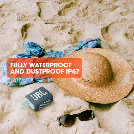 JBL Go 3: Portable Speaker with Bluetooth, Built-in Battery, Waterproof and Dustproof Feature Blue JBLGO3BLUAM