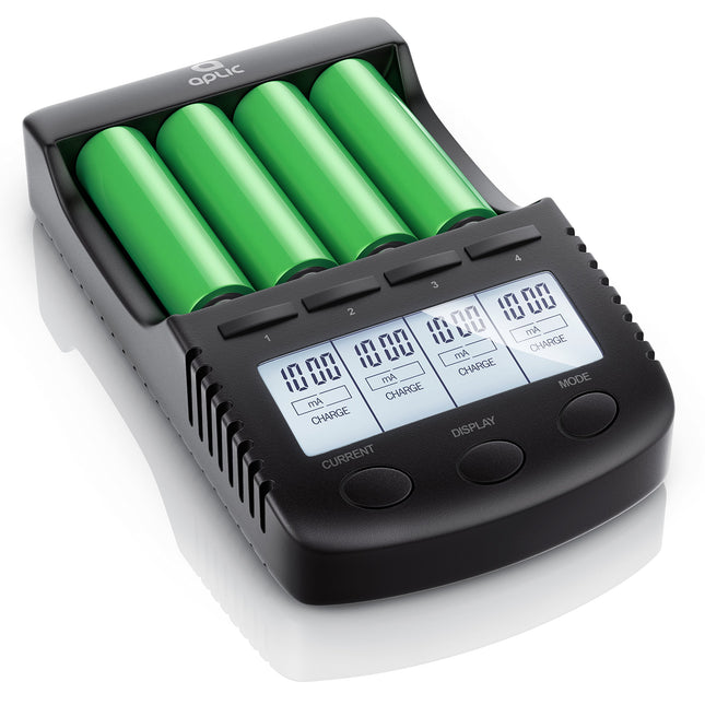 CSL - Power Battery Charger - universaalne akude laadimisjaam AA AAA 18650 akude jaoks - intelligentne akulaadija - valgustatud LCD-ekraan, automaatne tule väljalülitus - kaasas 1x USB laadimisport