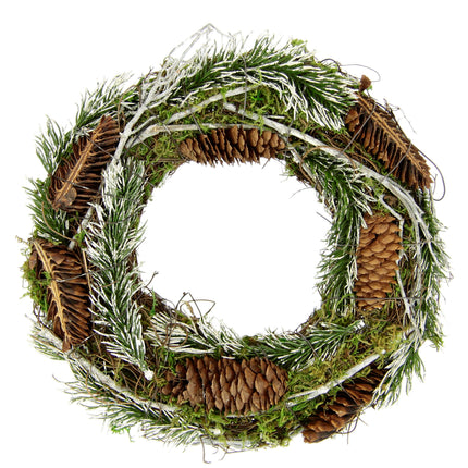 Natural wreath with moss, fir branches, cones, brushwood 25cm Christmas wreath, decorative wreath, wreath, Advent wreath, door wreath, Christmas decoration, willow wreath, flower wreath, rattan wreath, candle wreath, wreaths blank, table decoration