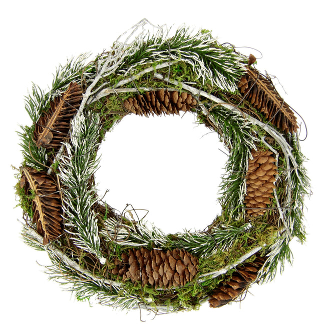 Naturaalne pärg sambla, kuuseokste, käbide ja võsaga 25cm jõulupärg, dekoratiivne pärg, pärg, advendipärg, uksepärg, jõulukaunistus, pajupärg, lillepärg, rotangist pärg, küünlapärg, pärjade toorikud, lauakaunistus