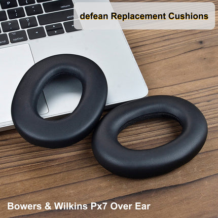 Px7 kõrvapadjad - Defean vahetuskõrvapadjad, mis ühilduvad Bowers &amp; Wilkins Px7 juhtmevabade Bluetooth-kõrvaklappidega, suure tihedusega mürasummutav vaht (must proteiinnahk)