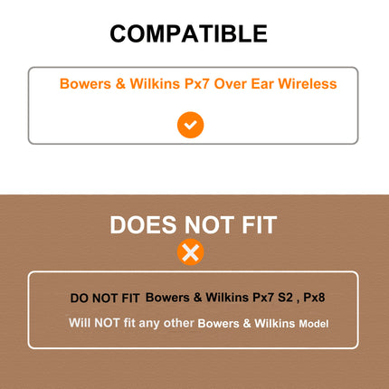 Px7 kõrvapadjad - Defean vahetuskõrvapadjad, mis ühilduvad Bowers &amp; Wilkins Px7 juhtmevabade Bluetooth-kõrvaklappidega, suure tihedusega mürasummutav vaht (must proteiinnahk)