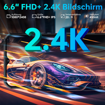 OUKITEL WP35 Pro Outdoor Mobile Phone 5G - 11000mAh Outdoor Smartphone Without Contract Android 14, 36GB RAM + 512GB ROM Construction Site Mobile Phone 6.6 inches, 64MP + 32MP + 8MP Night Vision Camera, NFC / GPS / Fingerprint / Face ID