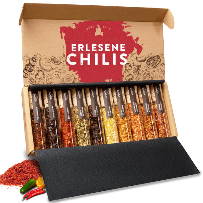 TIMBER TASTE® tšilli- ja vürtsikinkekomplekt meestele ja naistele [KUNI 1 200 000 SCOVILLE'I] – 10-osaline komplekt kõigi vürtsidega – spetsiaalsed tšillikomplektid meestele ja vürtsisõpradele