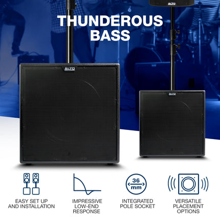 ALTO TX18S 900-vatine 18-tolline subwoofer, DSP-optimeeritud aktiivne PA-kõlar 3-tollise mähisega, suurepärane bass, lihtne seadistamine