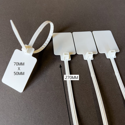 LavaRose Cable Ties with Large Label Tag for Cable Management, 50 mm x 70 mm, Cable Ties, Large Label for Writing and Identification, Secure and Strong, 100 Pack