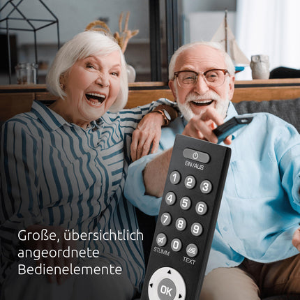 TechniSat ISIZAPPER Universal – Learning remote control for seniors with extra-large buttons and LED signal light for visual confirmation
