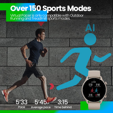 Amazfit GTR 3 46mm nutikell meestele ja naistele tervise jälgimise funktsiooniga, GPS-spordikell enam kui 150 spordirežiimiga, 21-päevane aku, Alexa