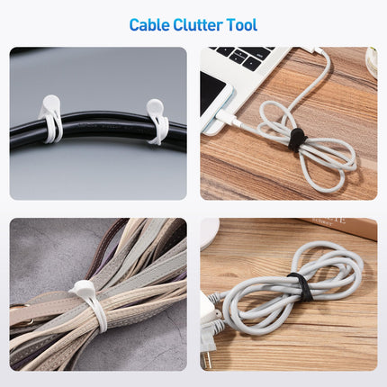 Cable Matters 20-pack magnetic cable ties made of silicone (magnetic cable ties, magnetic cable ties/cable organizer) in black and white