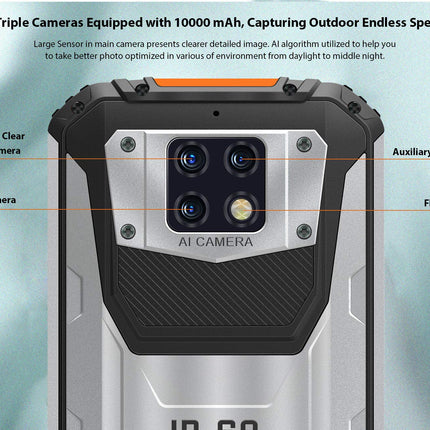 OUKITEL WP6 (2020), IP68 Outdoor Smartphone Without Contract, 10000 mAh Battery (18 W Fast Charging), 48 MP Quad Camera, Helio P70 6 GB + 128 GB, 6.3 inch FHD+ Rugged Phone, DUAL SIM GPS WiFi Black