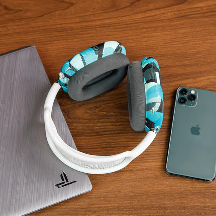 WC ShellZ Max – Protective earphone shells for Airpods Max by Wicked Cushions | Made of high-quality silicone | Cyan Prism